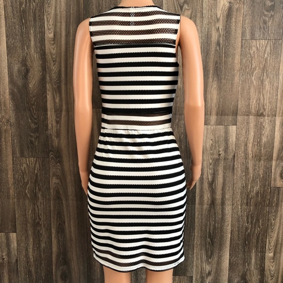 Xhilaration Black and White Striped Midi Dress - Picture 6 of 8